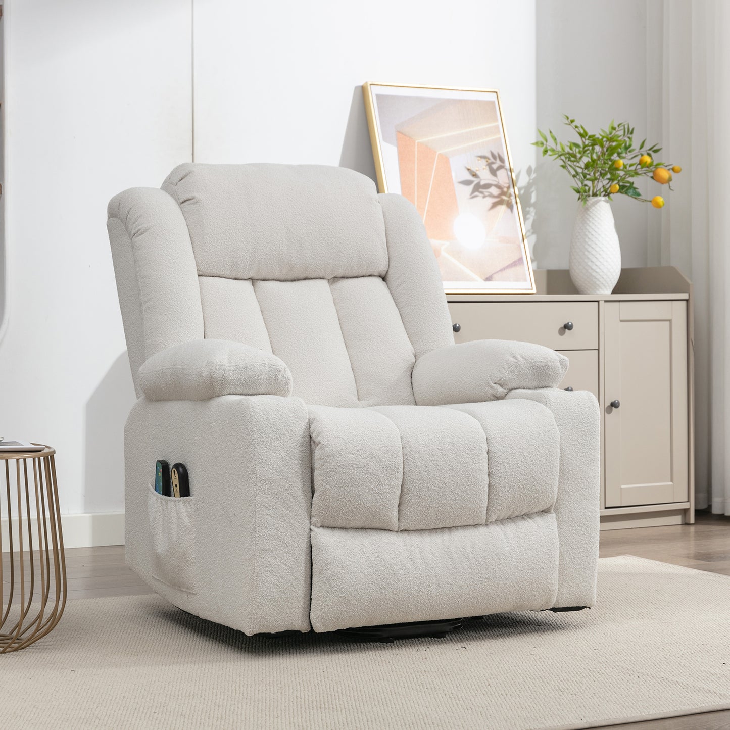 Sedgeford electric riser recliner with massage and heat