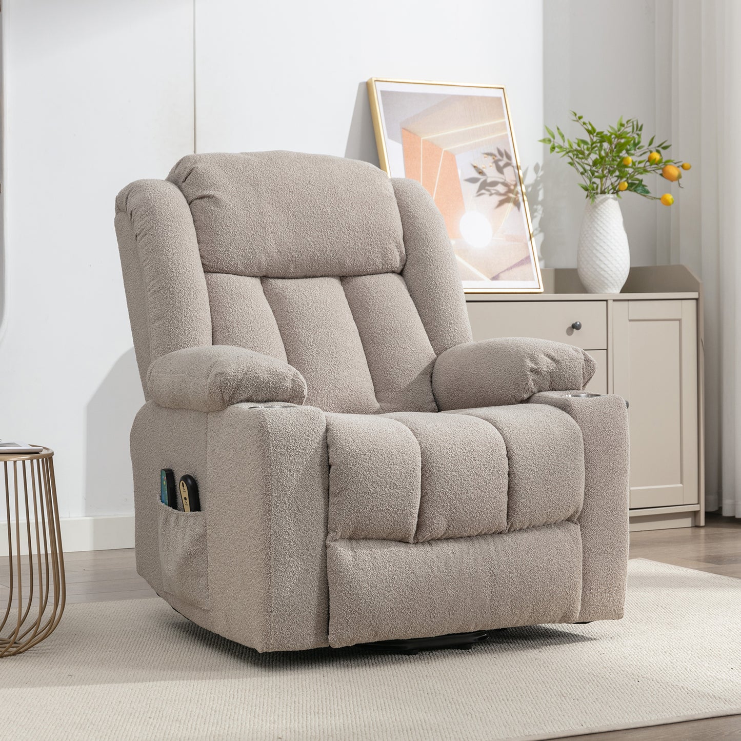 Sedgeford electric riser recliner with massage and heat