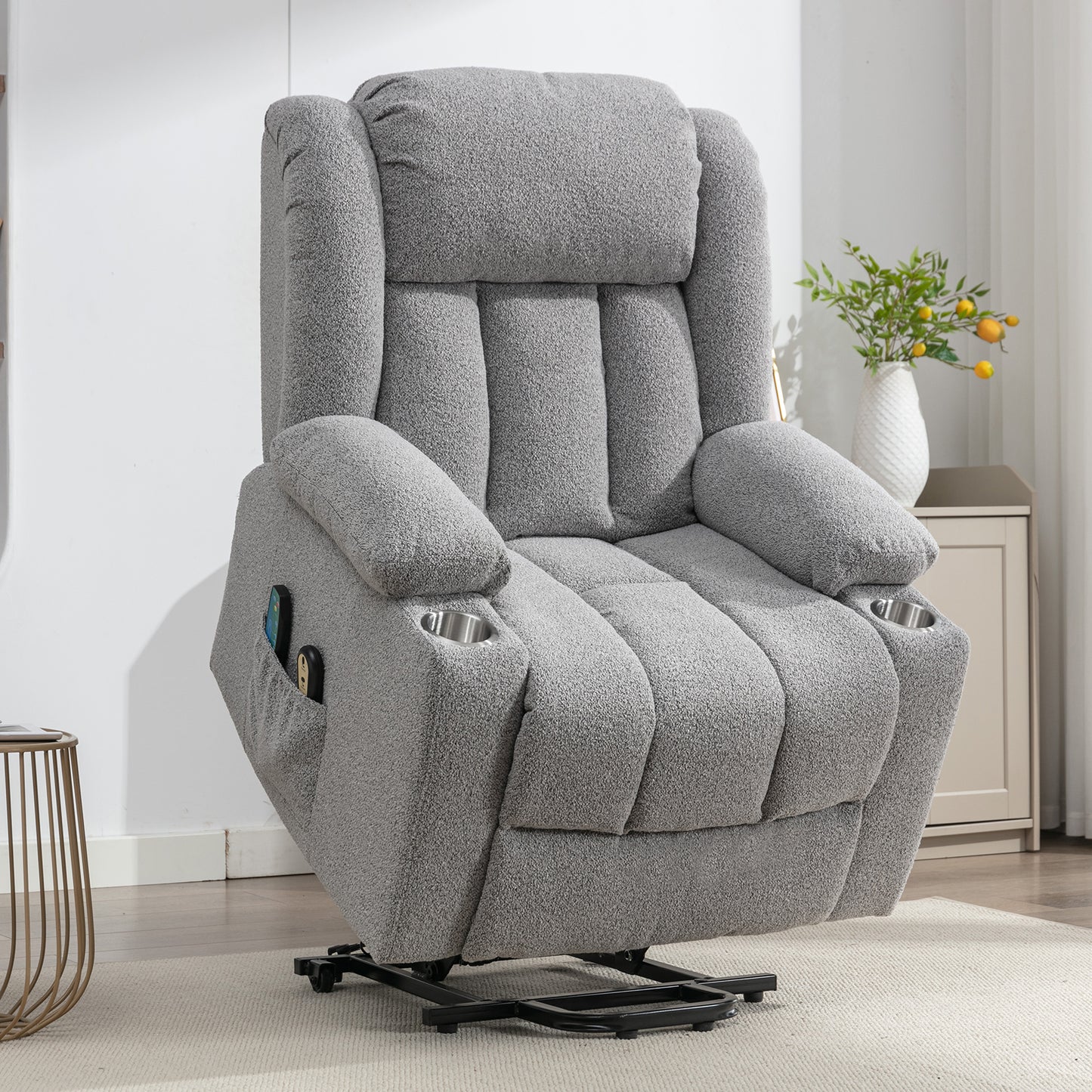 Sedgeford electric riser recliner with massage and heat