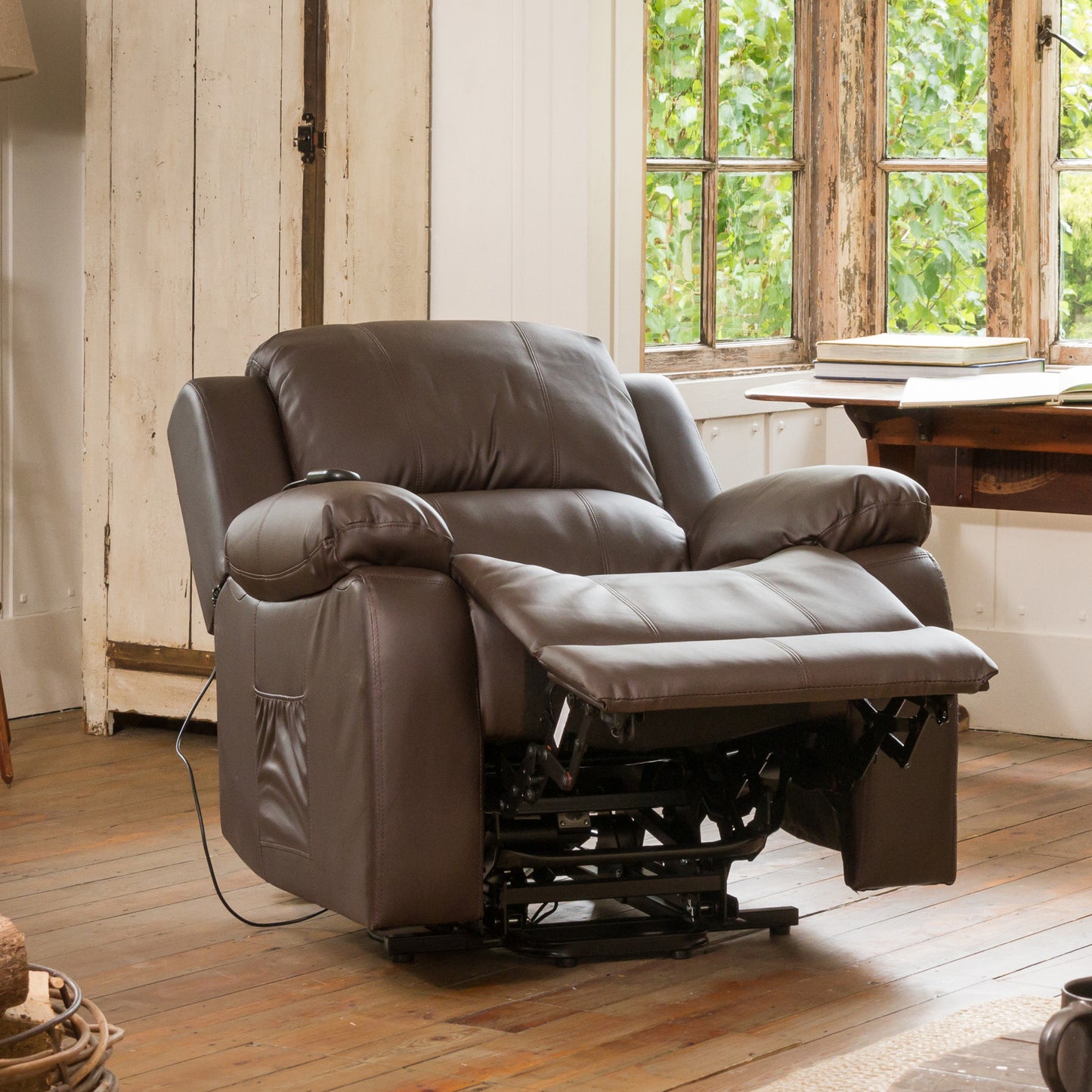 Emsworth electric riser recliner with massage and heat