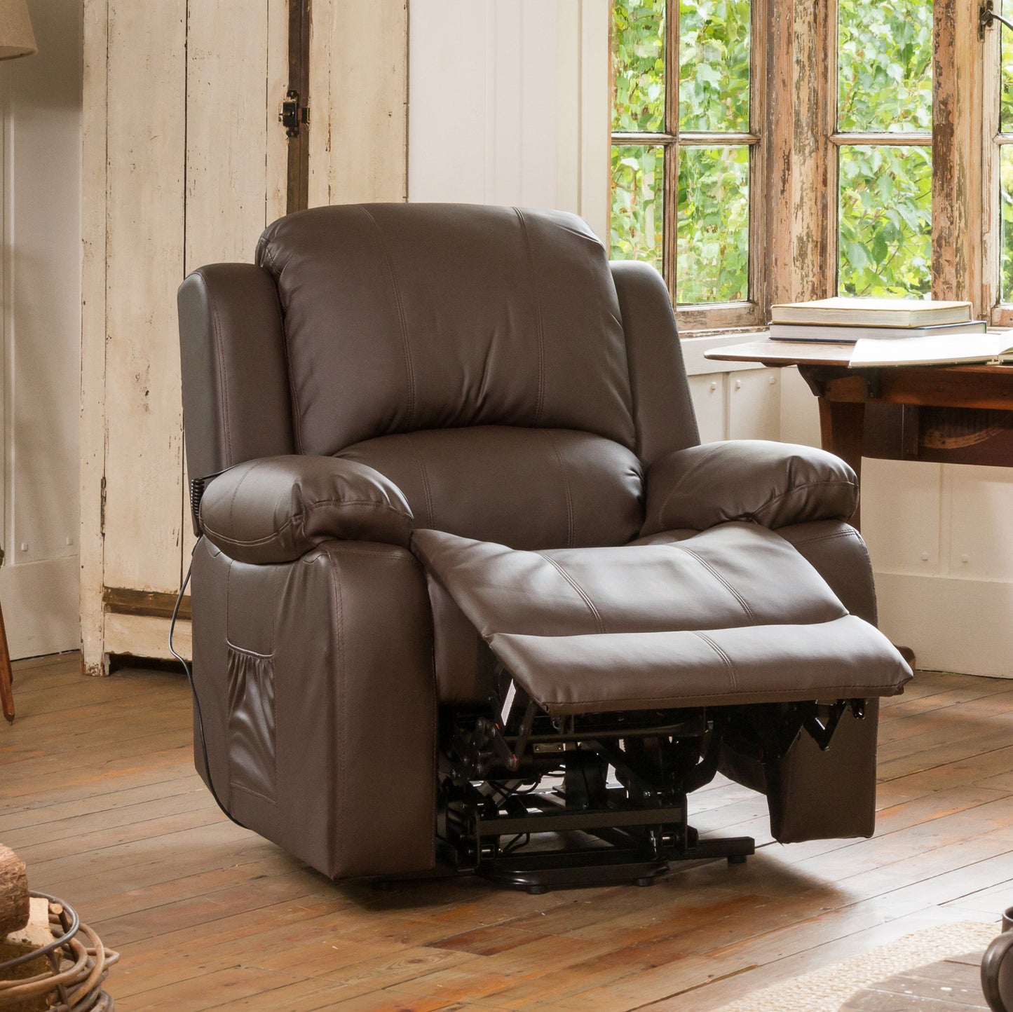 Emsworth electric riser recliner with massage and heat