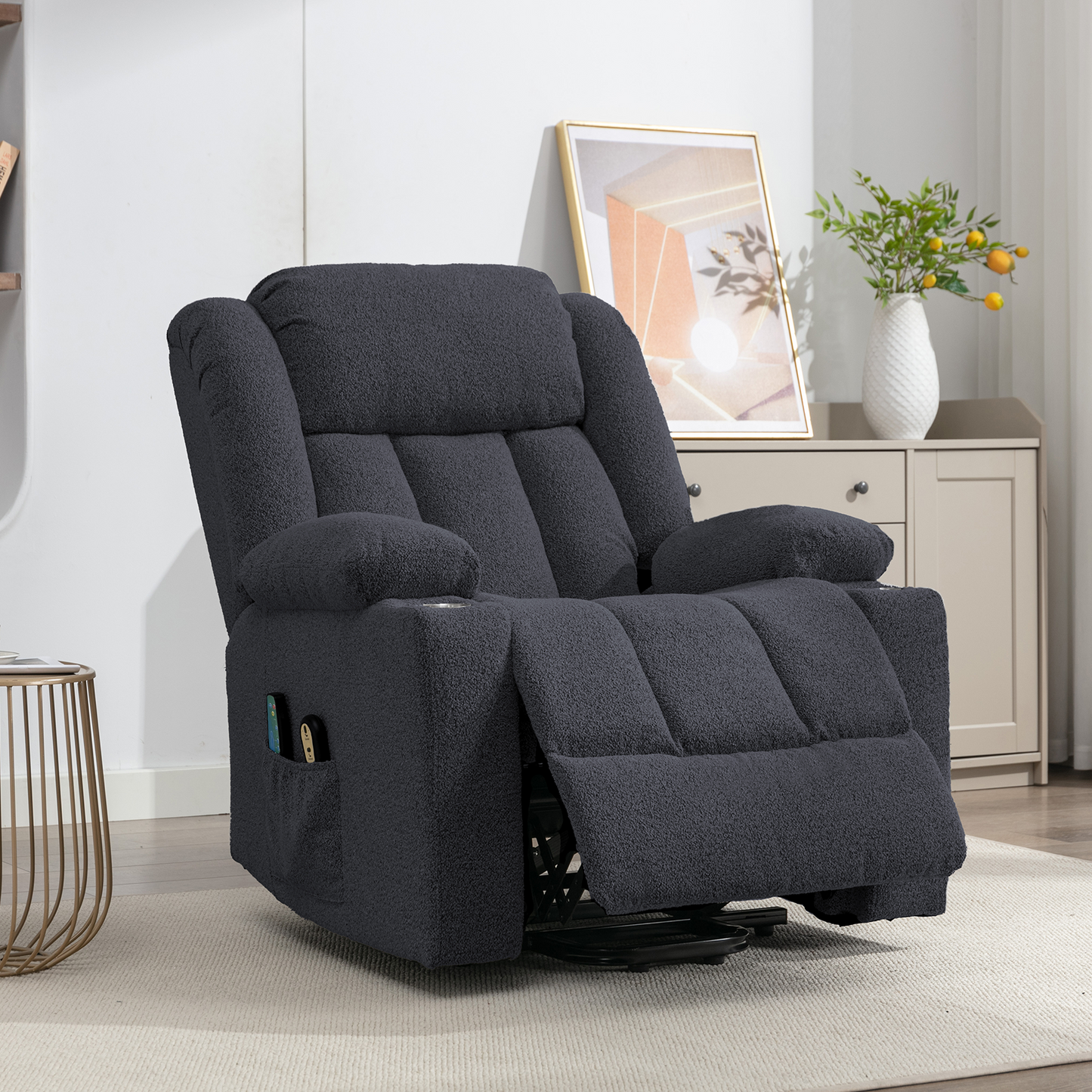 Sedgeford electric riser recliner with massage and heat