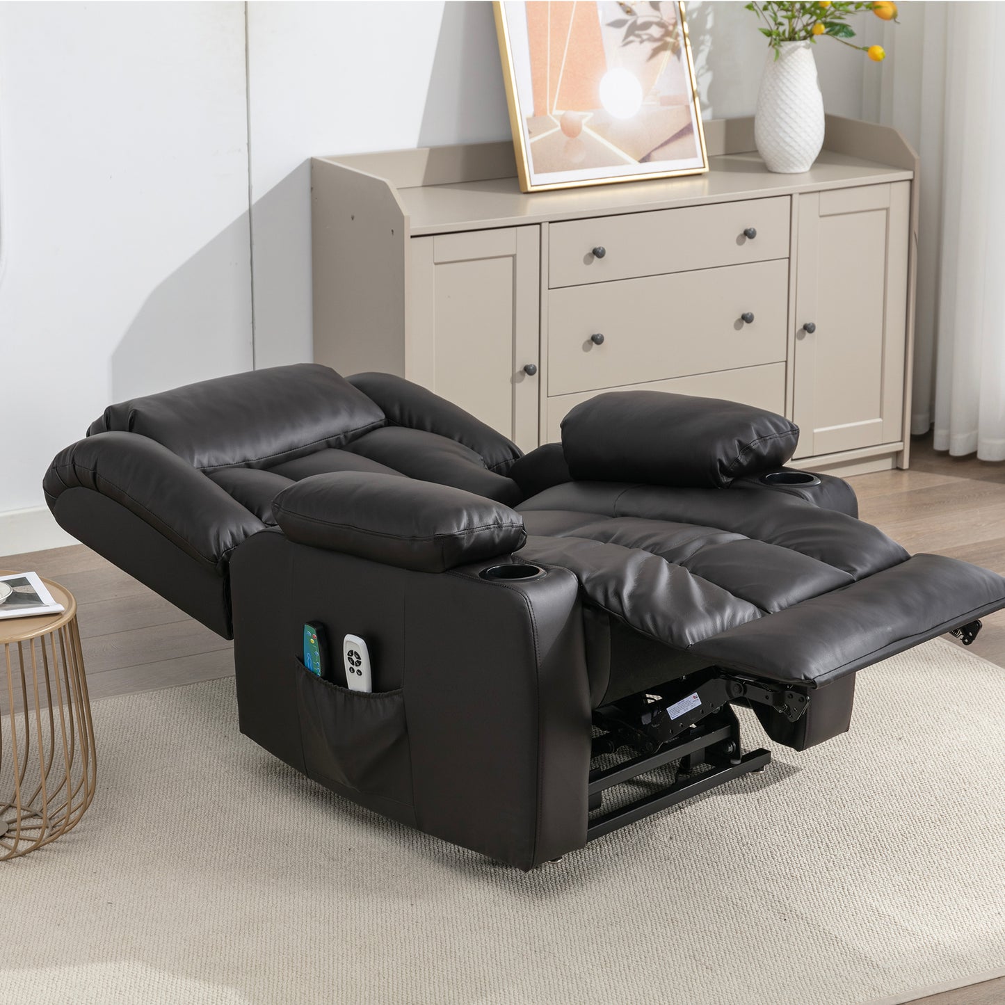 Hargrave heat massage dual motor electric riser recliner