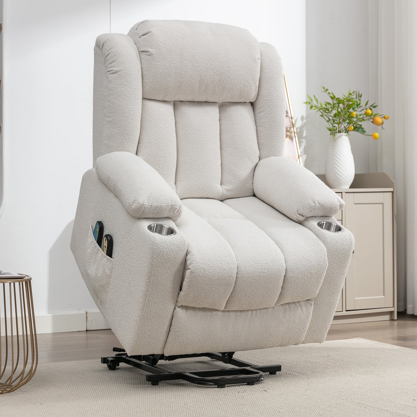 Sedgeford electric riser recliner with massage and heat