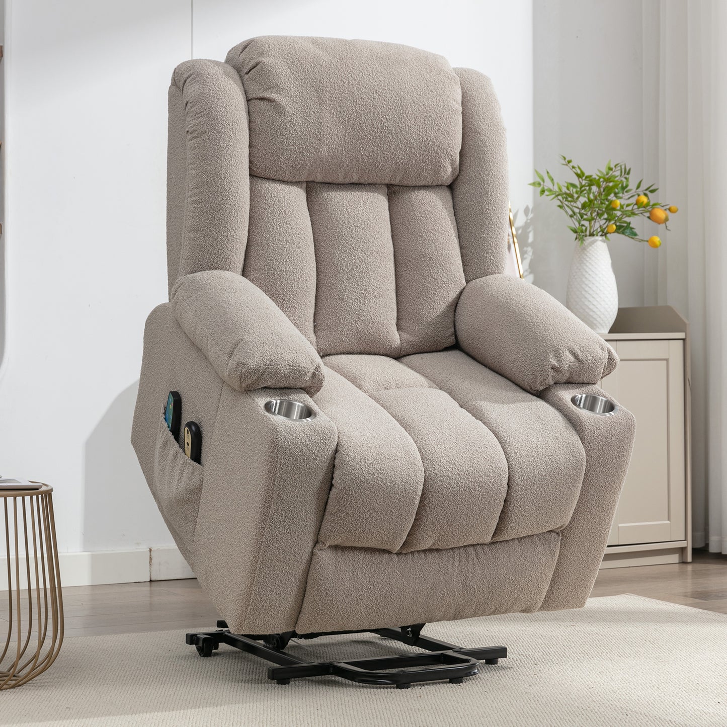 Sedgeford electric riser recliner with massage and heat