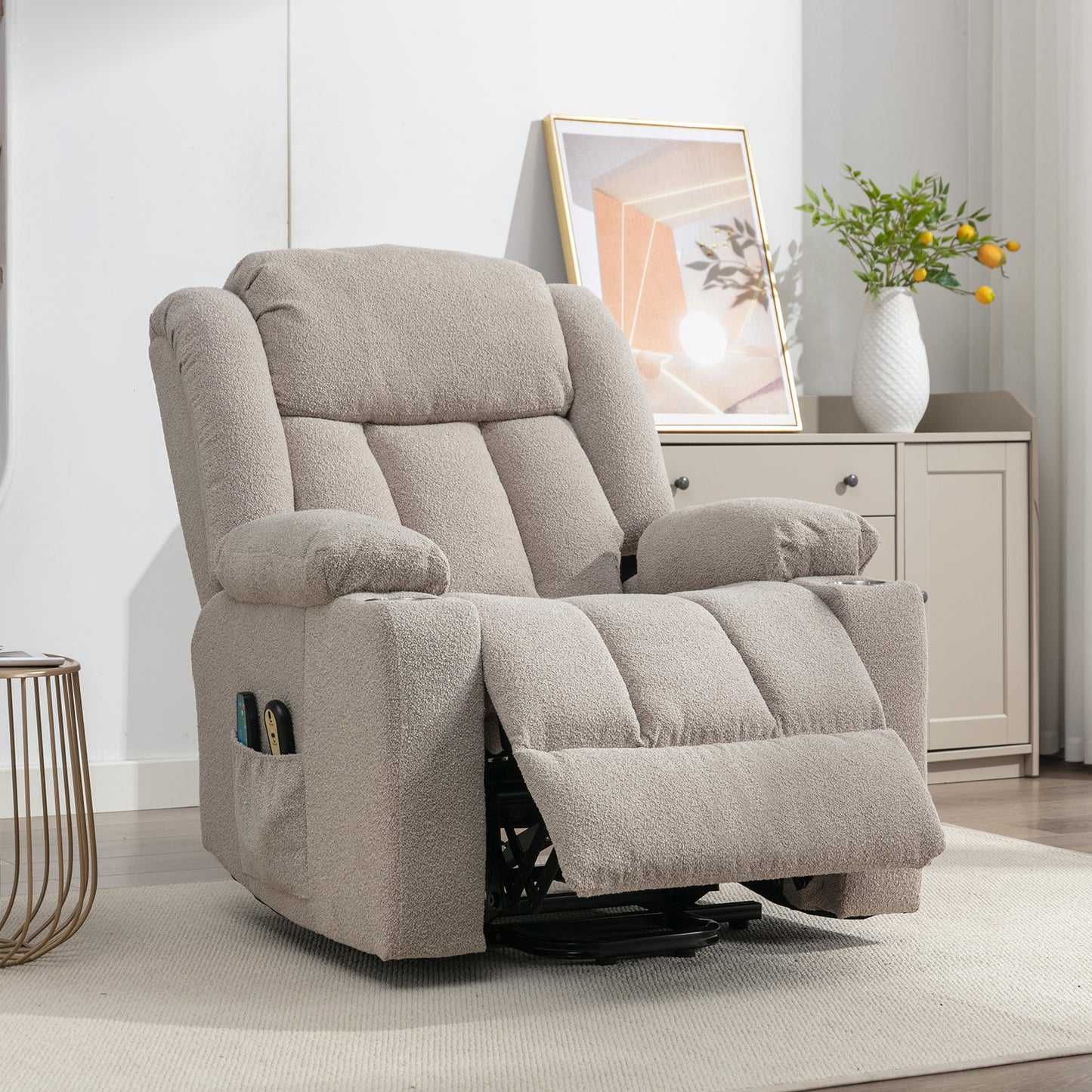 Sedgeford electric riser recliner with massage and heat