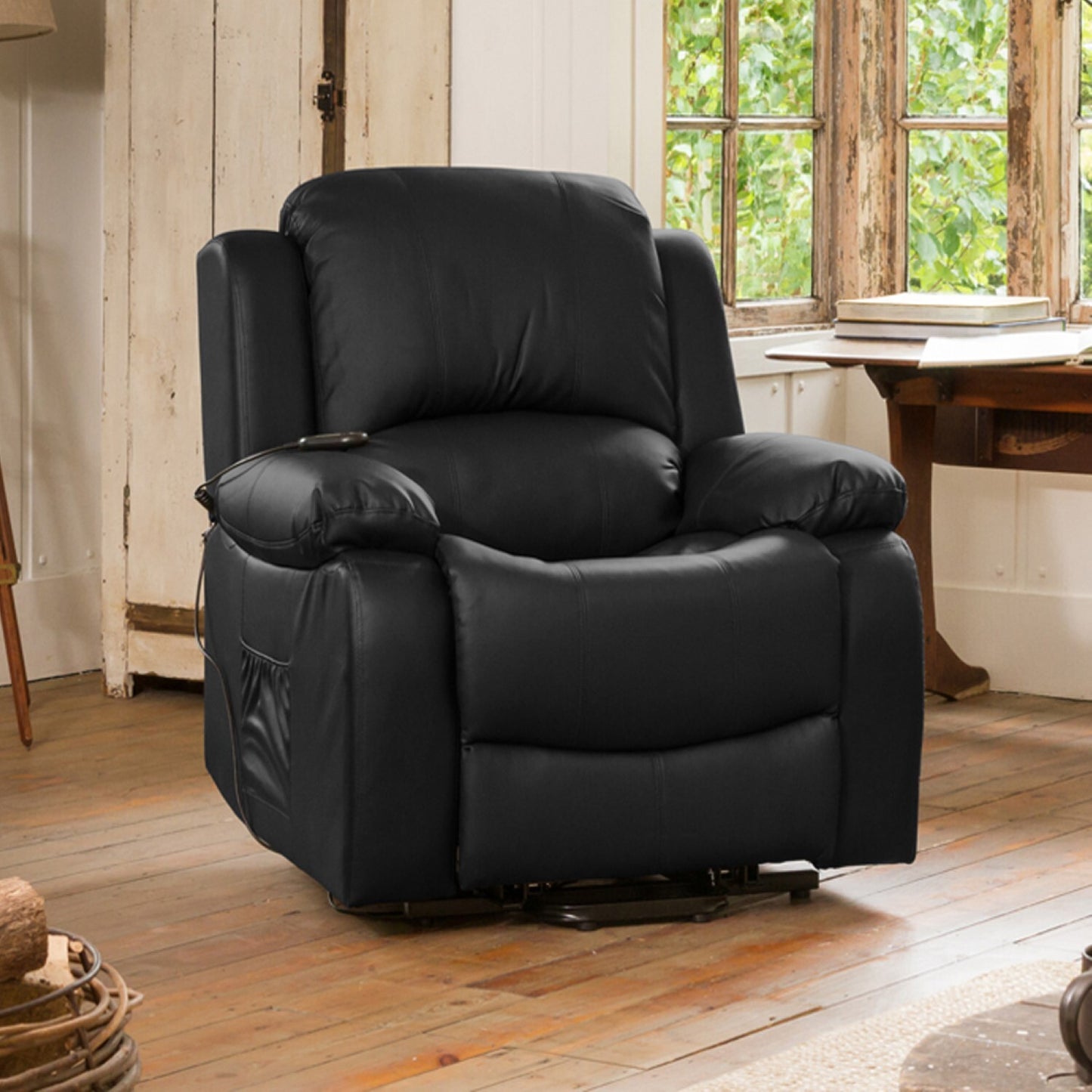 Emsworth electric riser recliner with massage and heat