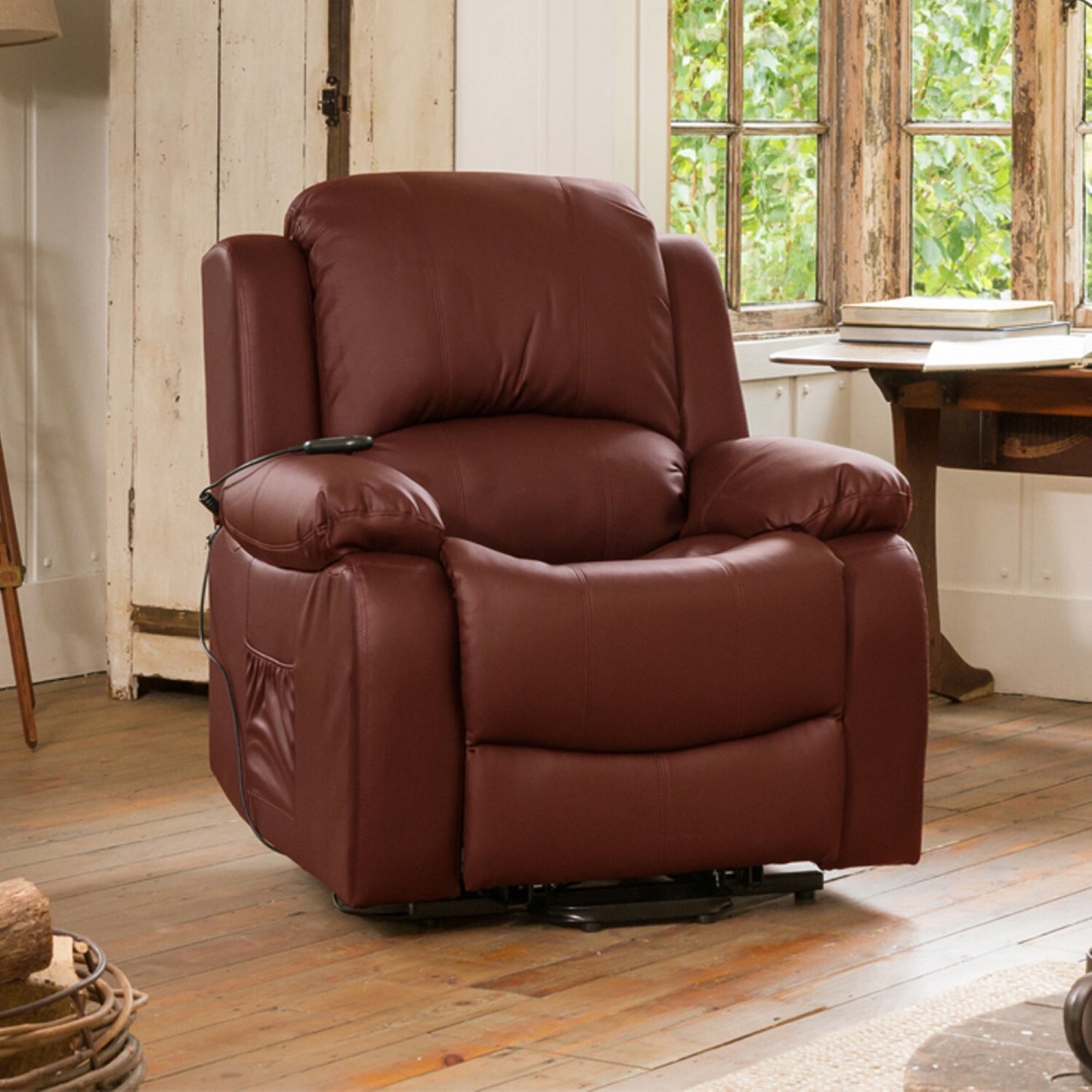 Emsworth electric riser recliner with massage and heat